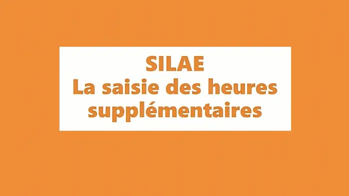 la saisie des heures suppl&eacute;mentaires sur silae