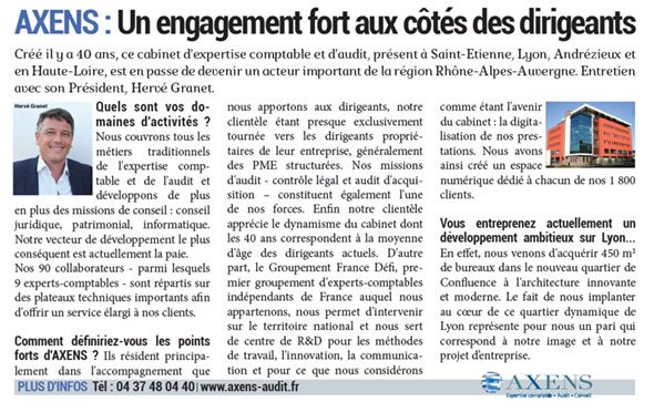 Interview axens Hervé Granet Magazine Entreprendre