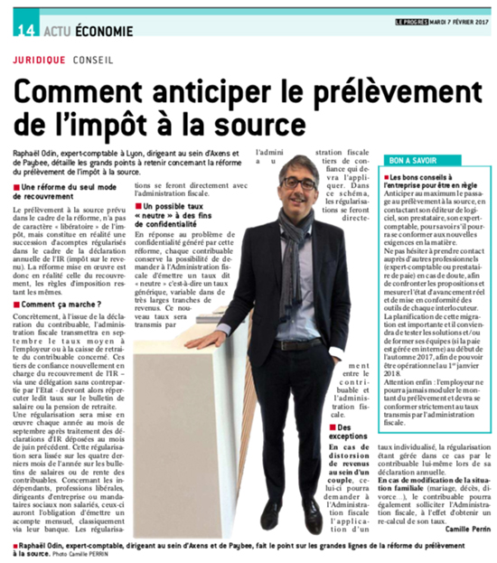 anticiper le prélèvement de l'impôt à la source